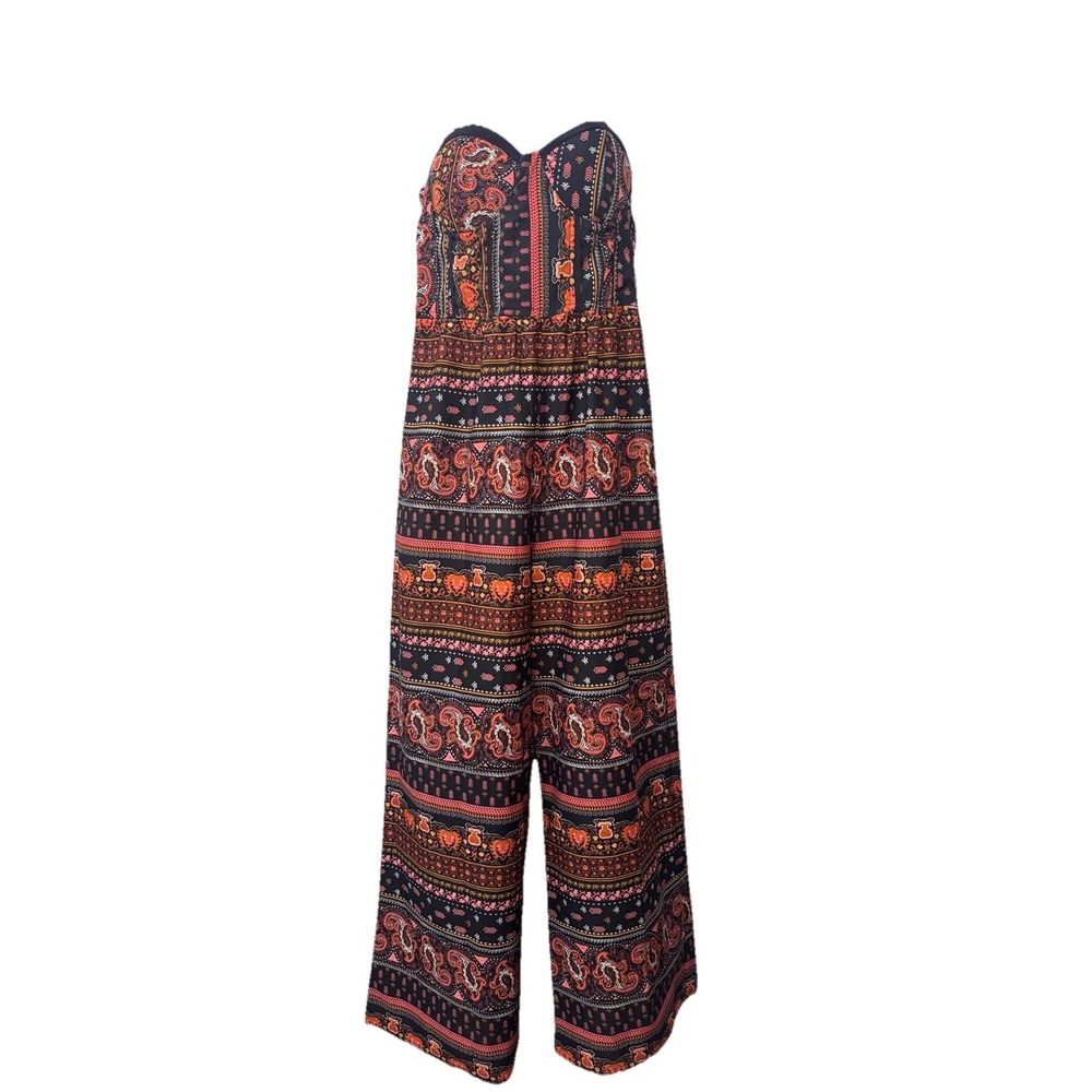 Band of Gypsies Paisley Bustier Jumpsuit SZ Small Wise Leg Read Description